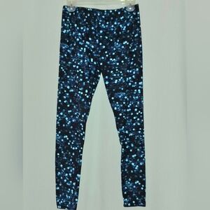 Black And Blue Patterned Leggings Size Large